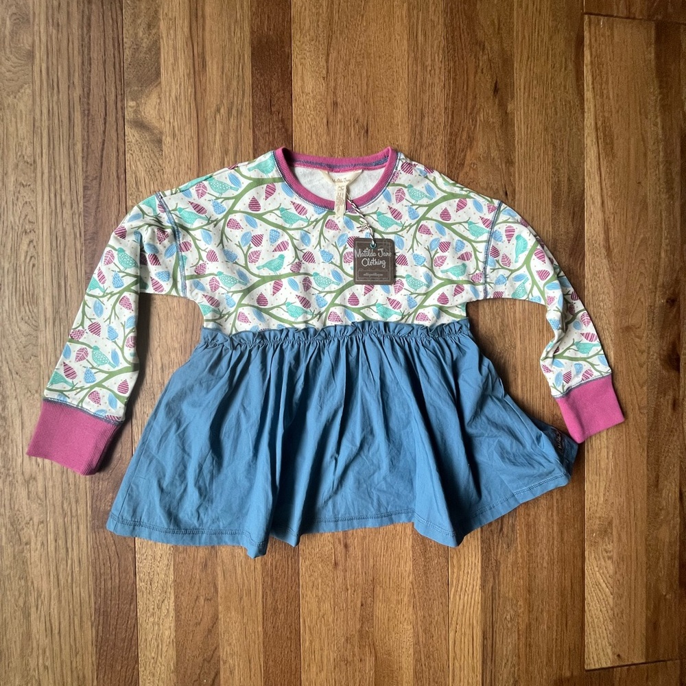 NWT Matilda Jane Moments With You Tweet‎ Tweet Tunic Long sleeve Top Girls Sz 8